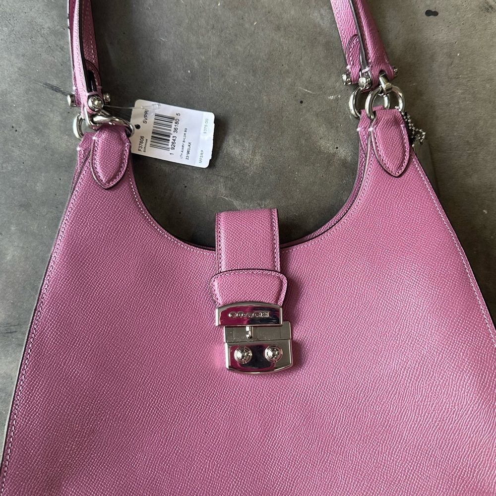 Coach Pink Leather Shoulder Hobo with Silver Hardware